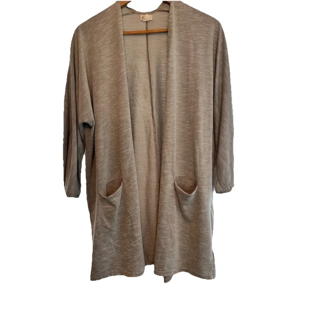 DONNI x ANTHROPOLOGIE Oatmeal Ribbed Duster Cardigan Sweater One‎ Size Cozy Chic